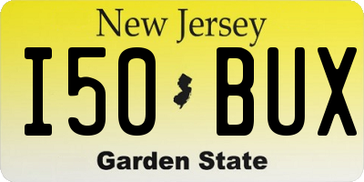 NJ license plate I50BUX