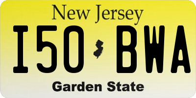 NJ license plate I50BWA