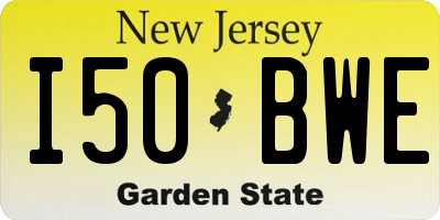NJ license plate I50BWE