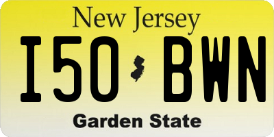 NJ license plate I50BWN
