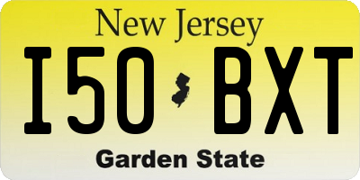 NJ license plate I50BXT