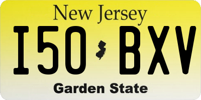 NJ license plate I50BXV
