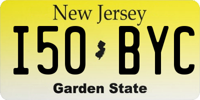 NJ license plate I50BYC