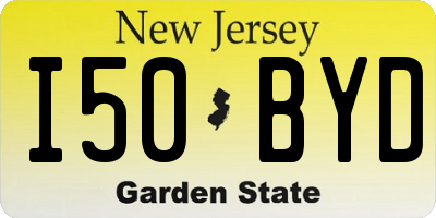 NJ license plate I50BYD