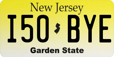 NJ license plate I50BYE