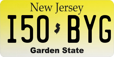 NJ license plate I50BYG