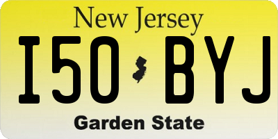 NJ license plate I50BYJ
