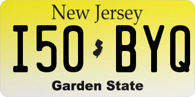 NJ license plate I50BYQ