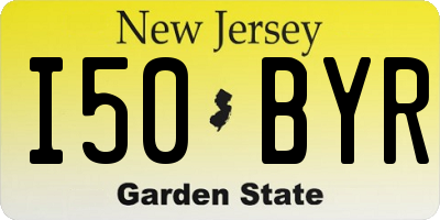 NJ license plate I50BYR