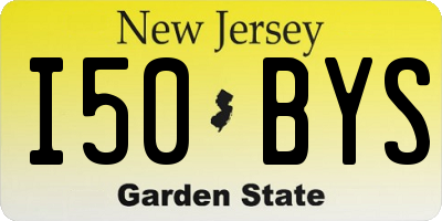 NJ license plate I50BYS