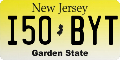 NJ license plate I50BYT