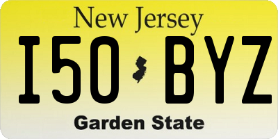 NJ license plate I50BYZ