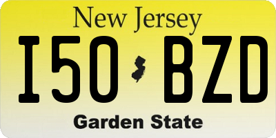 NJ license plate I50BZD