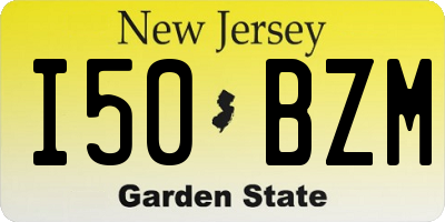 NJ license plate I50BZM