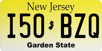 NJ license plate I50BZQ