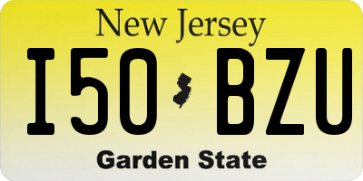 NJ license plate I50BZU