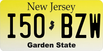 NJ license plate I50BZW