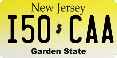 NJ license plate I50CAA