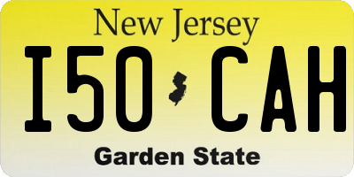NJ license plate I50CAH