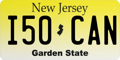 NJ license plate I50CAN