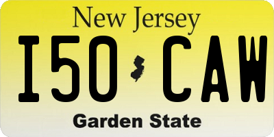 NJ license plate I50CAW