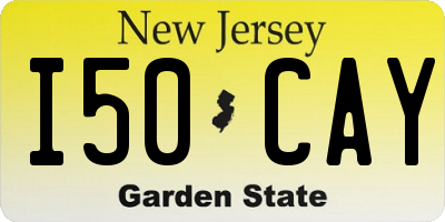 NJ license plate I50CAY