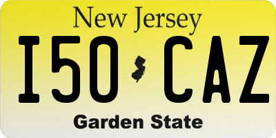 NJ license plate I50CAZ