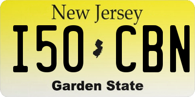 NJ license plate I50CBN