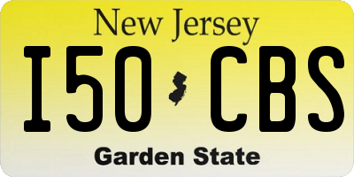 NJ license plate I50CBS
