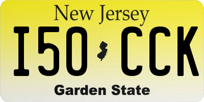 NJ license plate I50CCK
