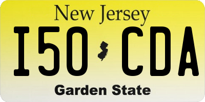 NJ license plate I50CDA