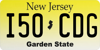 NJ license plate I50CDG
