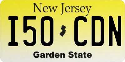 NJ license plate I50CDN