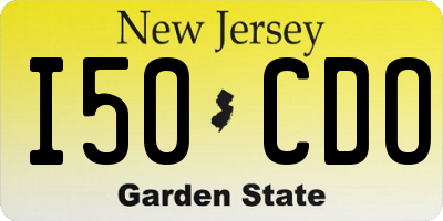 NJ license plate I50CDO