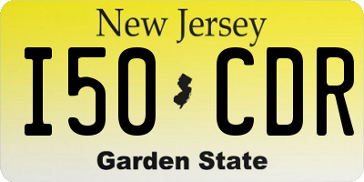 NJ license plate I50CDR