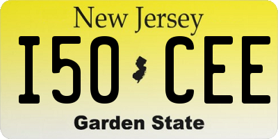 NJ license plate I50CEE