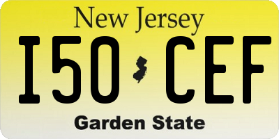 NJ license plate I50CEF