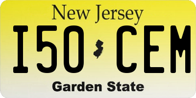 NJ license plate I50CEM