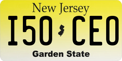NJ license plate I50CEO