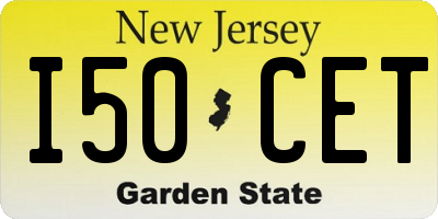 NJ license plate I50CET