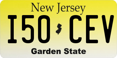 NJ license plate I50CEV