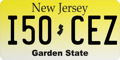 NJ license plate I50CEZ