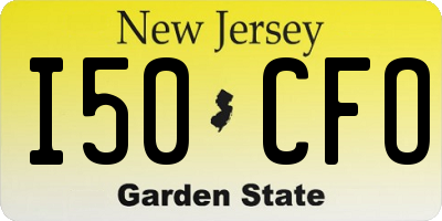 NJ license plate I50CFO