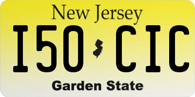 NJ license plate I50CIC
