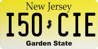 NJ license plate I50CIE