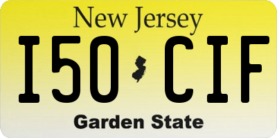 NJ license plate I50CIF