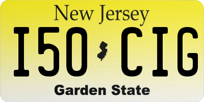 NJ license plate I50CIG