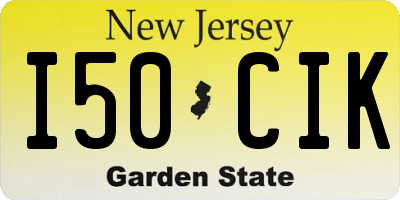 NJ license plate I50CIK