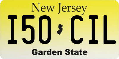 NJ license plate I50CIL