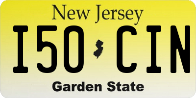 NJ license plate I50CIN